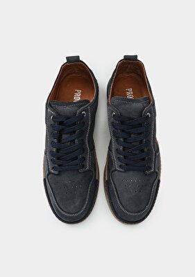 Provoq Lacivert Deri Erkek Sneaker