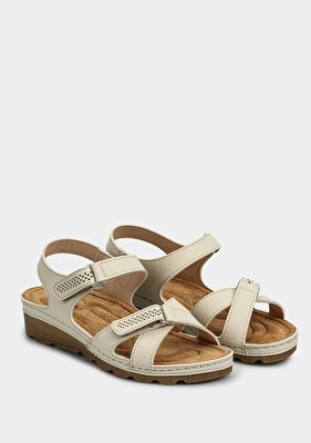 Eclipse Bej Kadın Düz Sandalet