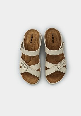 Eclipse Bej Kadın Düz Sandalet