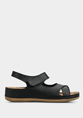 Eclipse Siyah Kadın Düz Sandalet