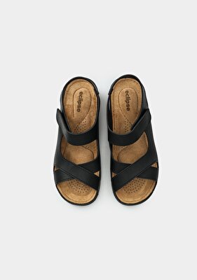 Eclipse Siyah Kadın Düz Sandalet