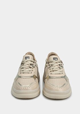Provoq Ekru Deri Kadın Sneaker