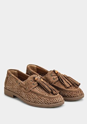 Provoq Taba Deri Kadın Ayakkabı