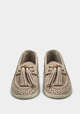 Provoq Bej Deri Kadın Ayakkabı