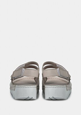 Eclipse Bej Deri Kadın Düz Sandalet