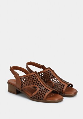 Eclipse Taba Deri Kadın Düz Sandalet