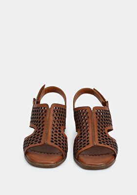 Eclipse Taba Deri Kadın Düz Sandalet