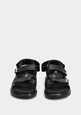 Provoq Siyah Kadın Düz Sandalet