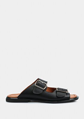 Provoq Siyah Deri Kadın Terlik