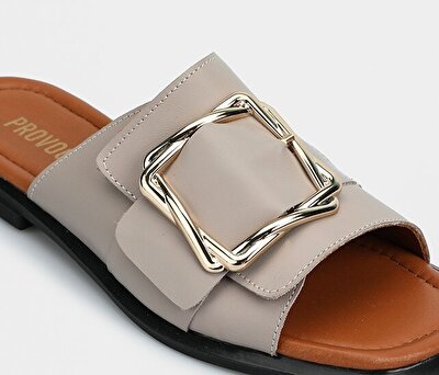 Provoq Taş Deri Kadın Terlik