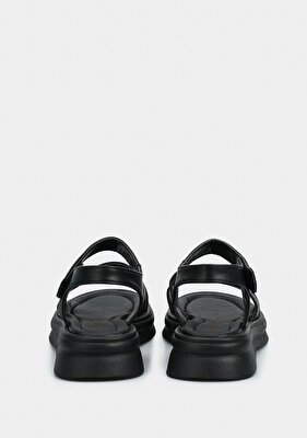 Provoq Siyah Kadın Düz Sandalet