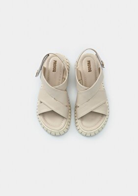 Provoq Bej Kadın Düz Sandalet