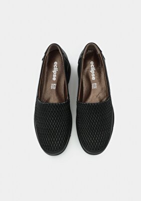 Eclipse Siyah Deri Kadın Ayakkabı