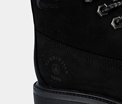 Hammer Jack Siyah Deri Kadın Asker Botu