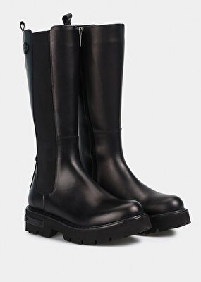 Harley Davidson Spıez Black Deri Siyah Kadın Asker Botu 