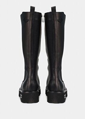 Harley Davidson Spıez Black Deri Siyah Kadın Asker Botu 