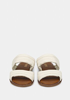 Provoq Ekru Deri Kadın Terlik