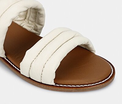 Provoq Ekru Deri Kadın Terlik