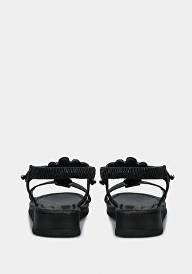 Provoq Siyah Kadın Düz Sandalet