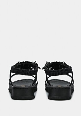 Provoq Siyah Kadın Düz Sandalet