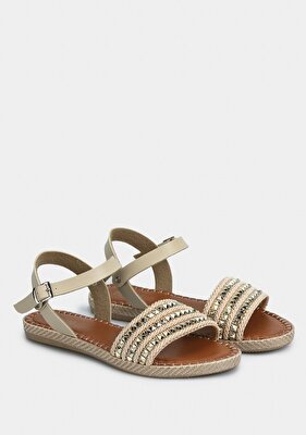 Provoq Bej Kadın Düz Sandalet