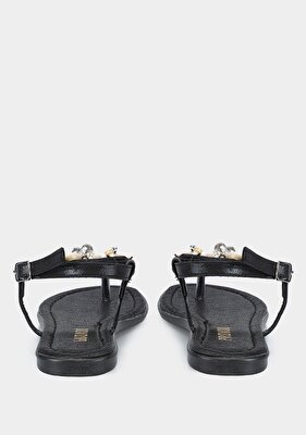 Provoq Siyah Kadın Düz Sandalet