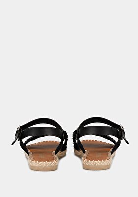 Provoq Siyah Kadın Düz Sandalet