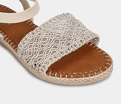 Provoq Bej Kadın Düz Sandalet