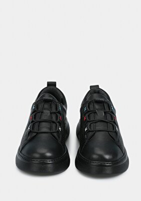 Provoq Siyah Deri Kadın Sneaker