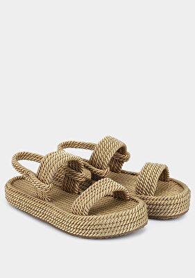 Provoq Bej Kadın Düz Sandalet