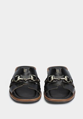 Provoq Siyah Deri Kadın Terlik