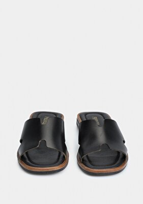 Provoq Siyah Deri Kadın Terlik