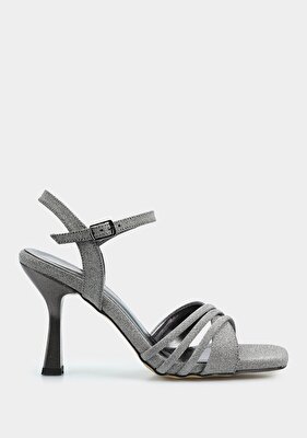 Provoq Platin Kadın Topuklu Sandalet