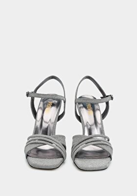 Provoq Platin Kadın Topuklu Sandalet