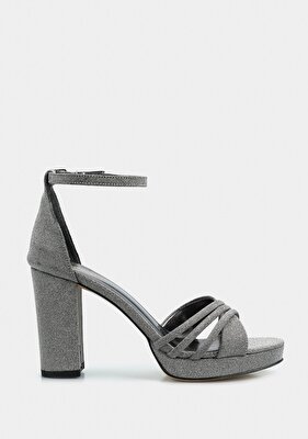 Provoq Platin Kadın Topuklu Sandalet