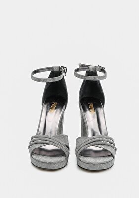 Provoq Platin Kadın Topuklu Sandalet