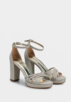 Provoq Altın Kadın Topuklu Sandalet