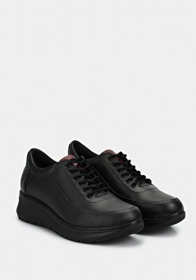 Eclipse Siyah Deri Kadın Ayakkabı