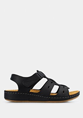 Eclipse Siyah Kadın Düz Sandalet