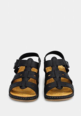 Eclipse Siyah Kadın Düz Sandalet