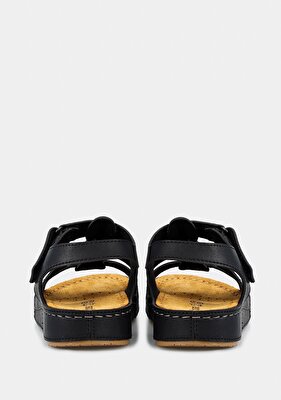 Eclipse Siyah Kadın Düz Sandalet