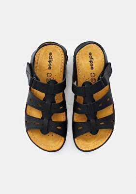 Eclipse Siyah Kadın Düz Sandalet