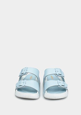 Eclipse Bebe Mavisi Deri Kadın Konfor Terlik