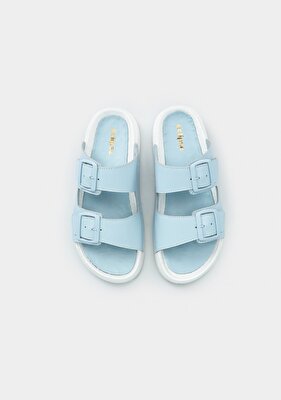 Eclipse Bebe Mavisi Deri Kadın Konfor Terlik