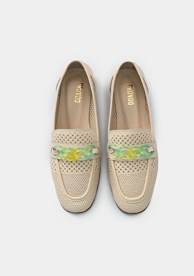 Provoq Bej Deri Kadın Ayakkabı