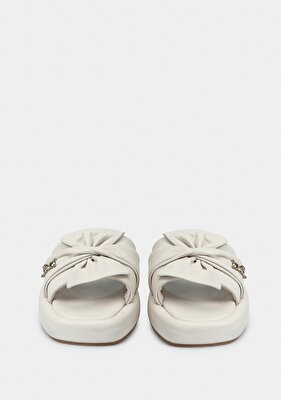 Provoq Ekru Deri Kadın Terlik