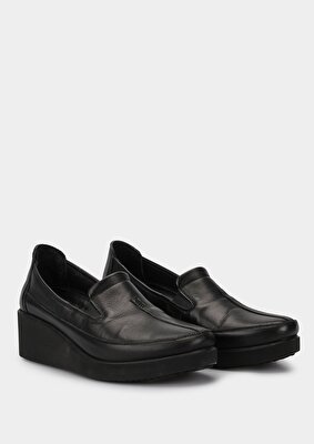 Eclipse Siyah Deri Kadın Ayakkabı