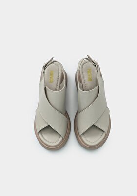 Provoq Vizon Deri Kadın Topuklu Sandalet