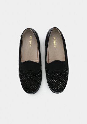 Eclipse Siyah Deri Kadın Ayakkabı