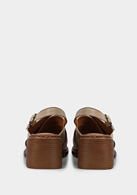 Eclipse Bej Deri Kadın Topuklu Sandalet